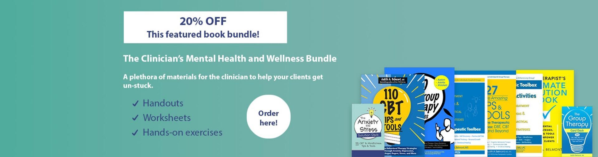 Book bundle promoting mental health resources.