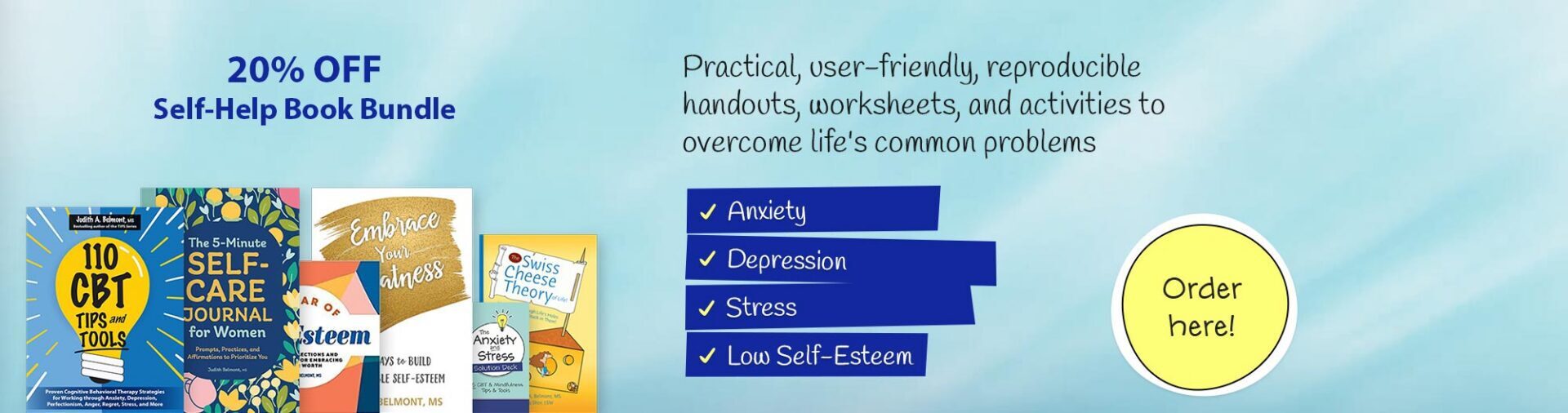 Self-help book bundle promotion with discounts.